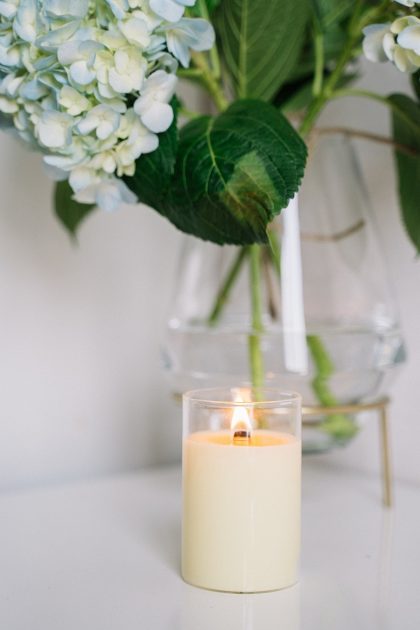 clear glass votive candle holder