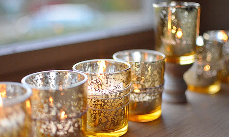 diy painted glass candle holders
