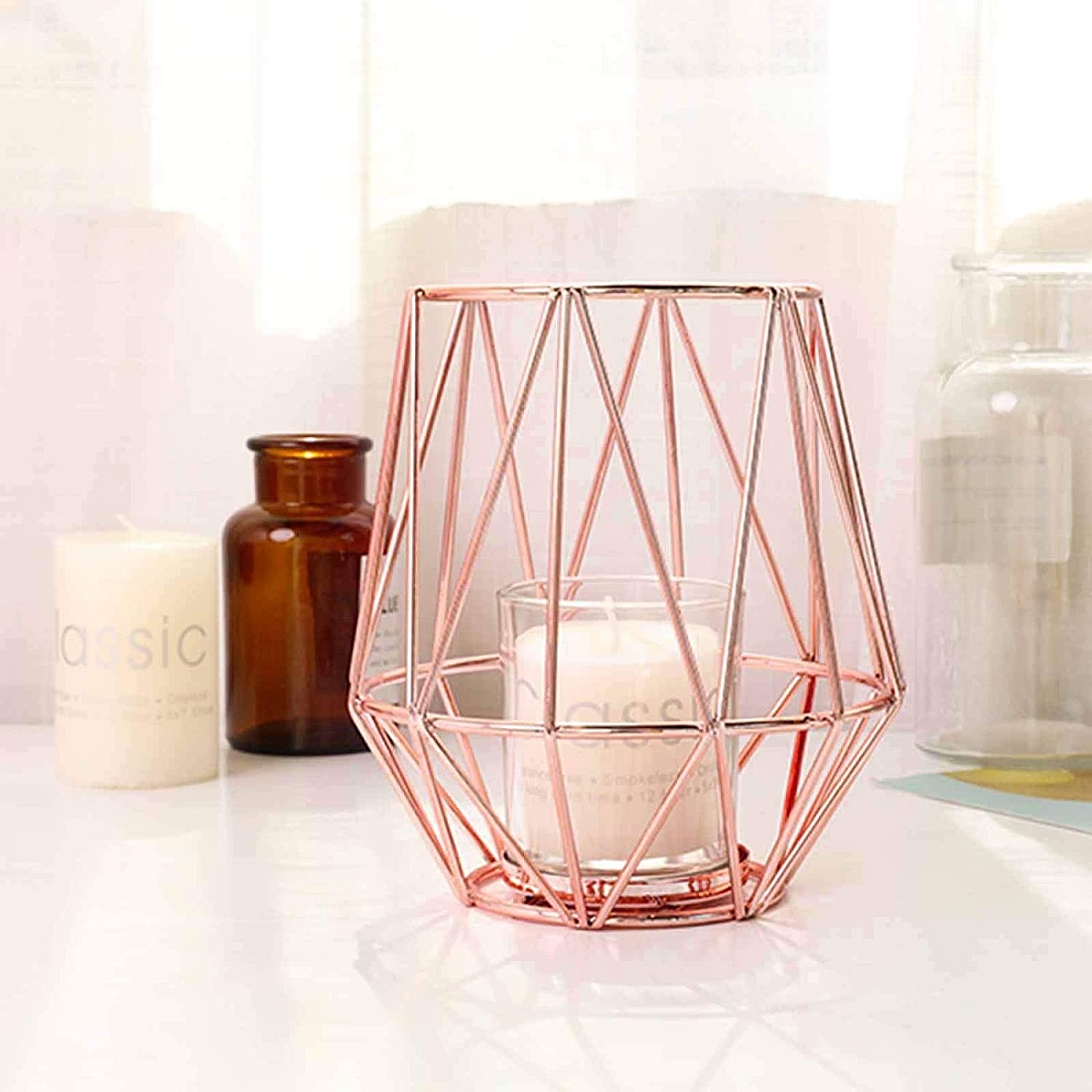 geometric votive candle holder