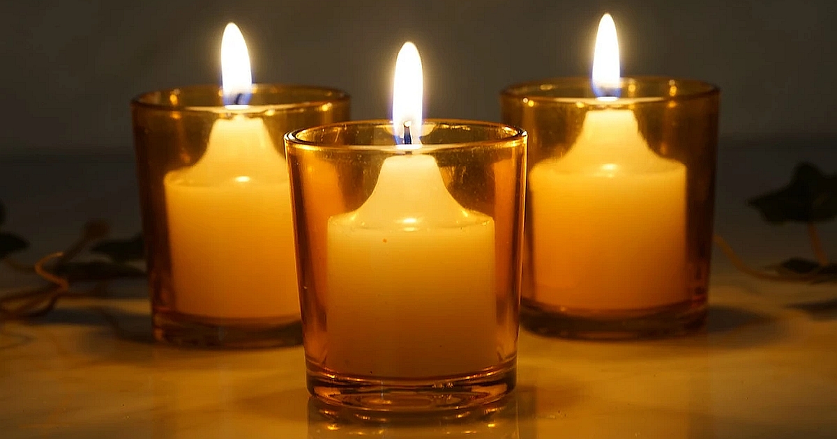 Amber Glass Votive Candle Holders