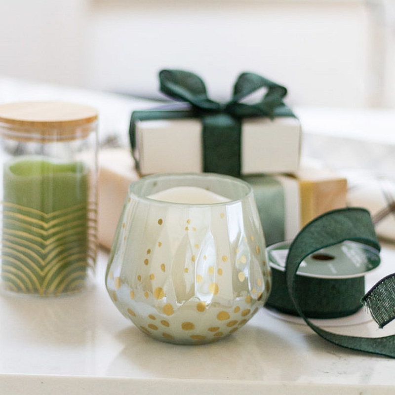 DIY Gift Gold Detailed Candle Votives