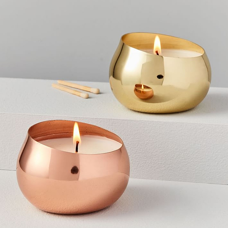 angled metal mini candles