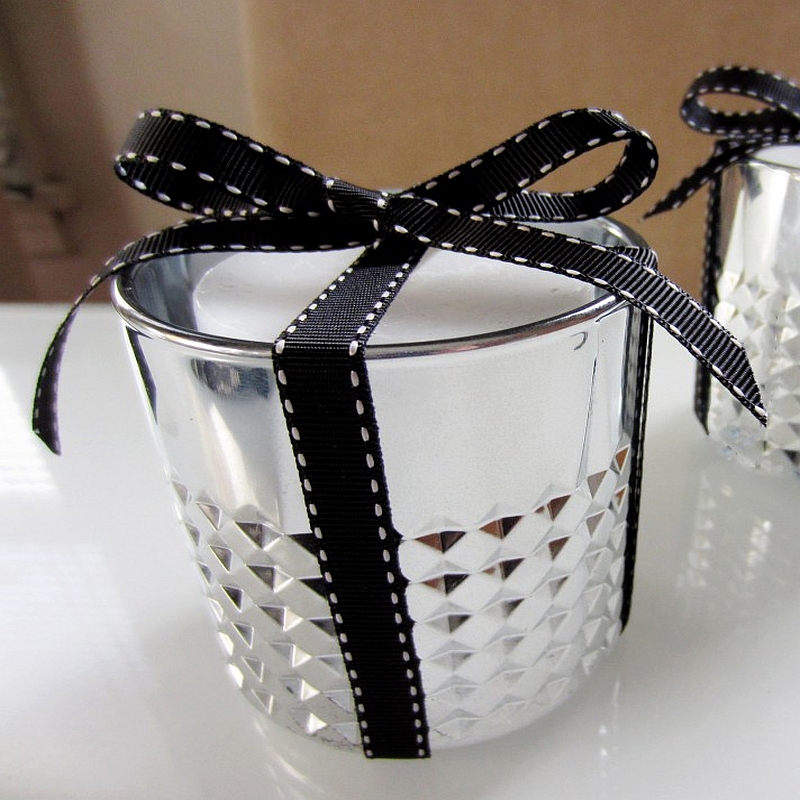 diy mercury votive candle holders with ribbon