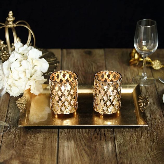 gold metallic votives