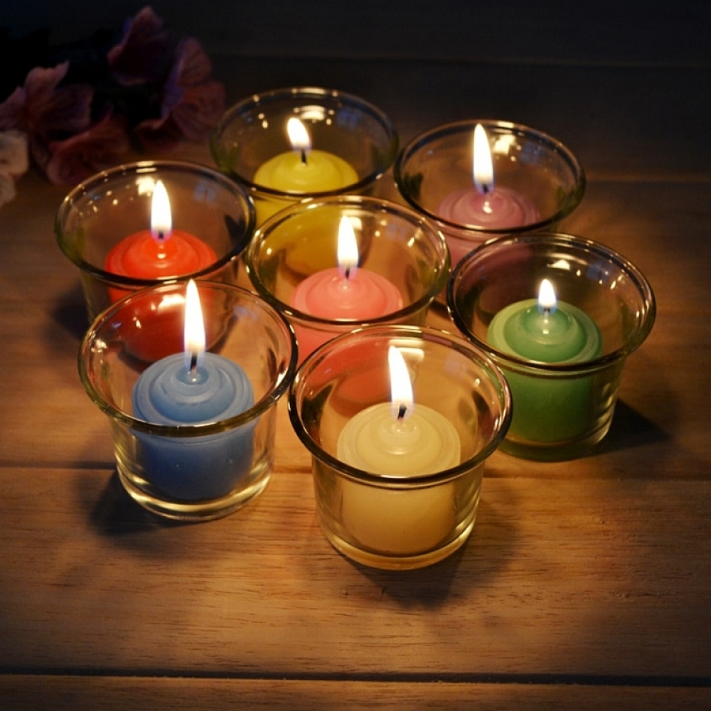 multi colored votives