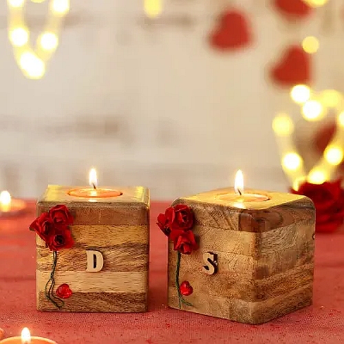 personalized wooden block candles