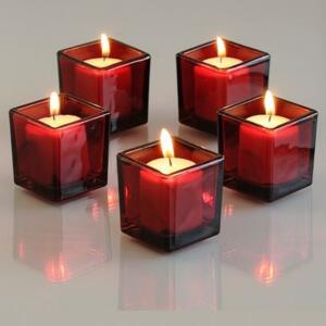 red glass votive candle holders