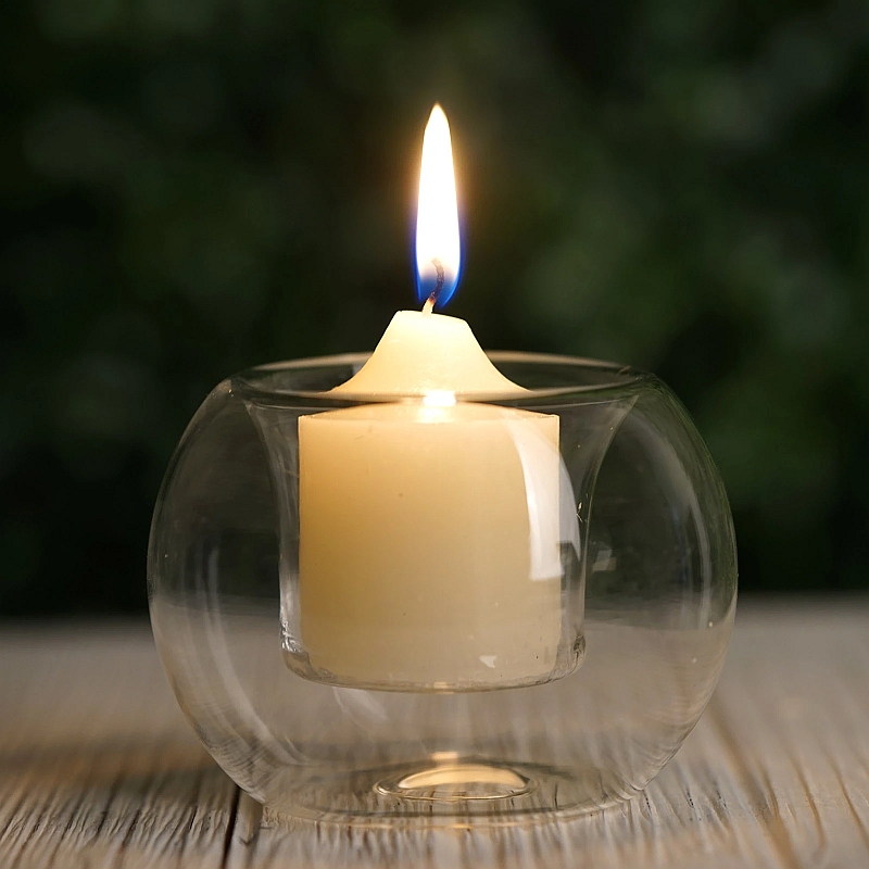 round glass votive candle holders