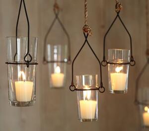 wire glass hanging votive holders