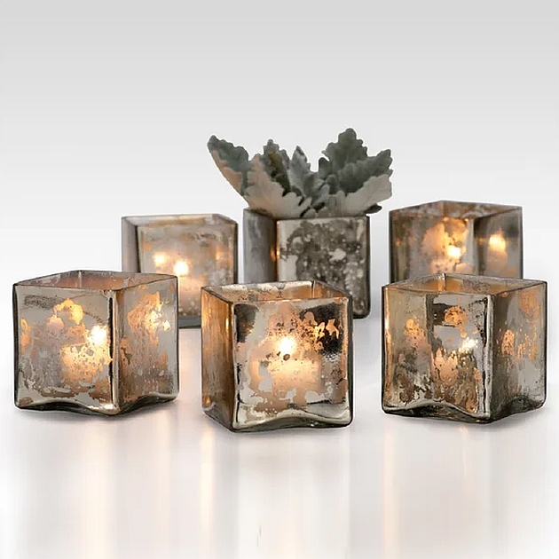 6 Piece Glass Tabletop Votive Holder Set