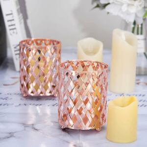 rose gold votive candle holders 