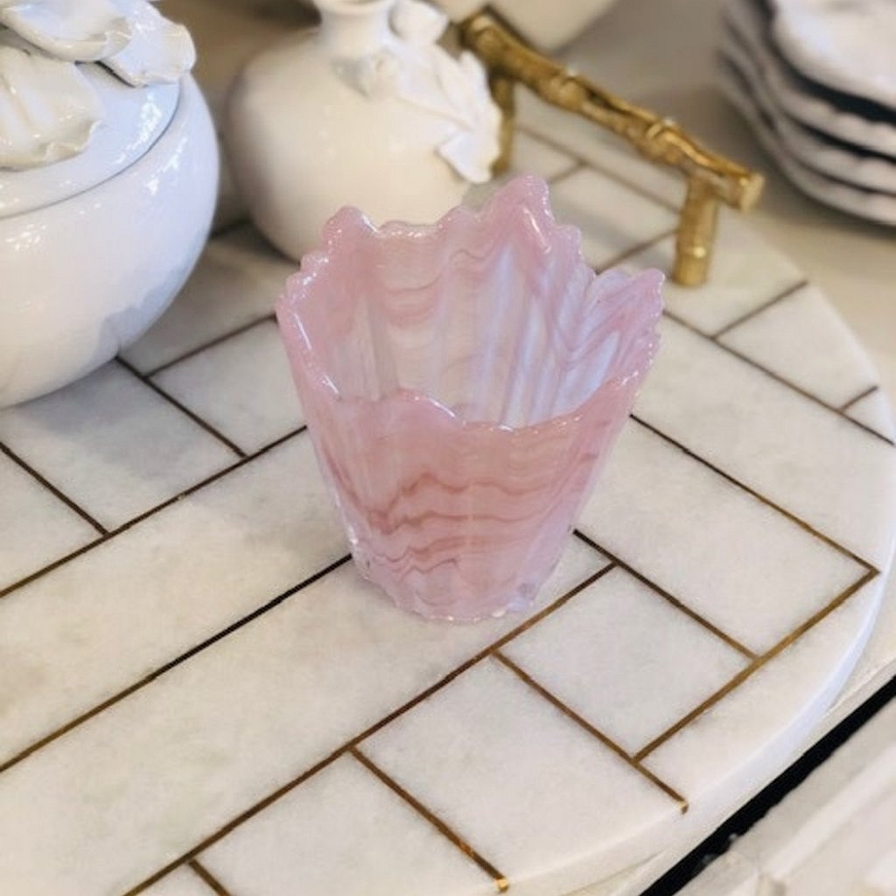 alabaster blush votive candle holder