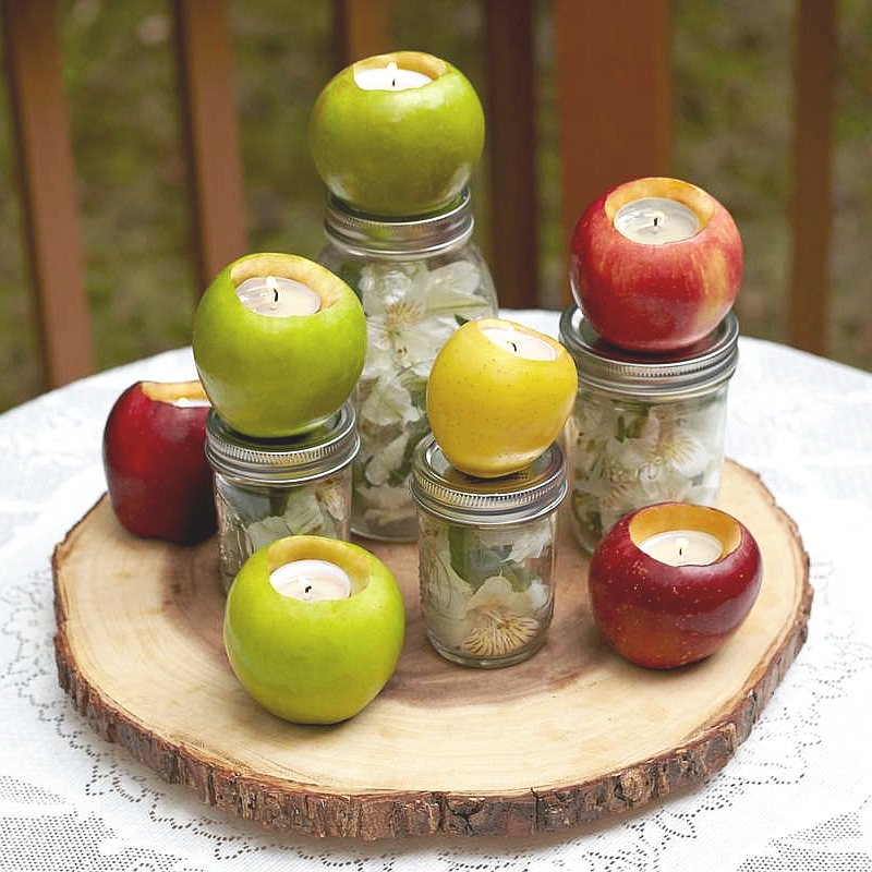 apple candle centerpiece