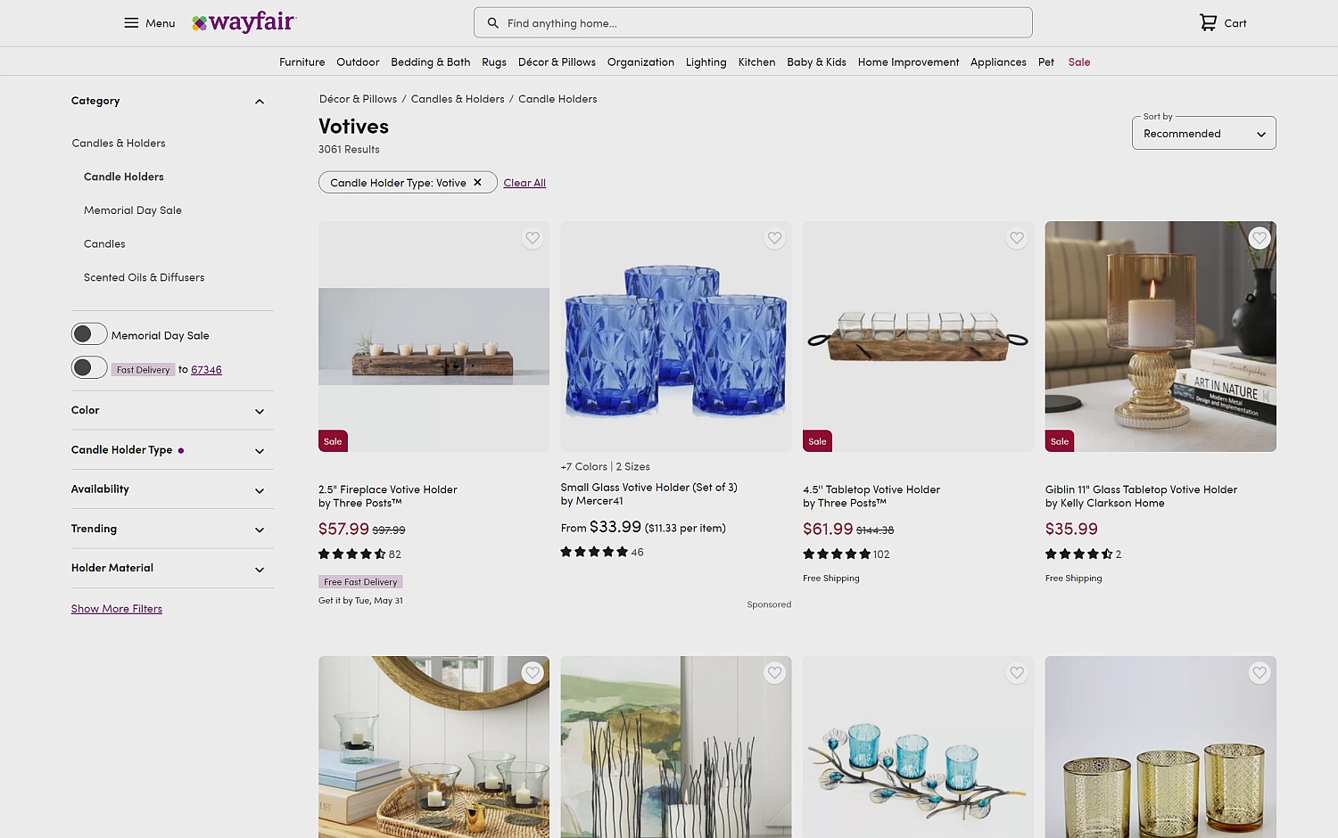 wayfair candle store