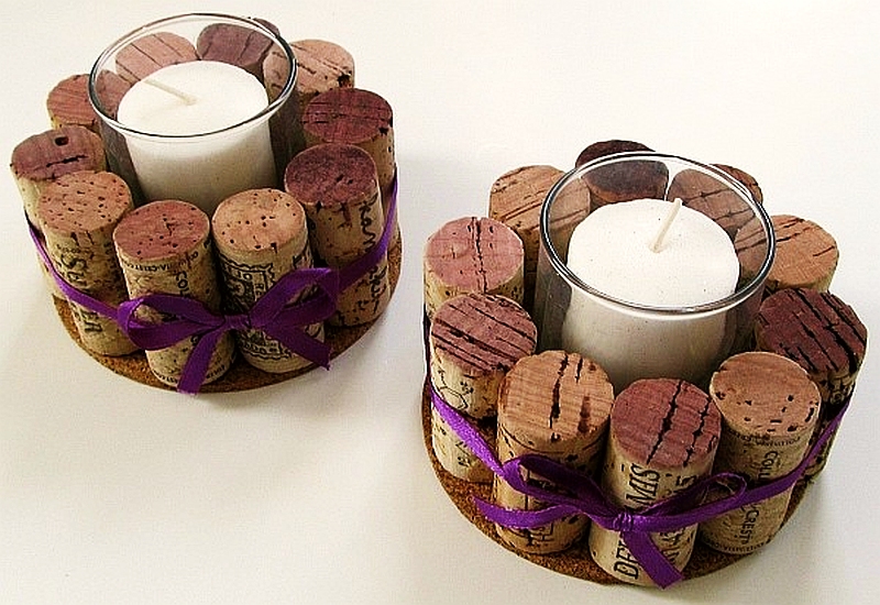 wine cork candle holders