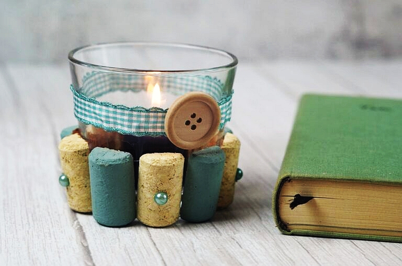 wine cork votive candle holders