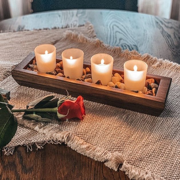 wooden tray votives