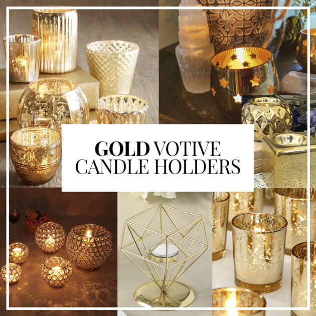 Gold Votive Candle Holders