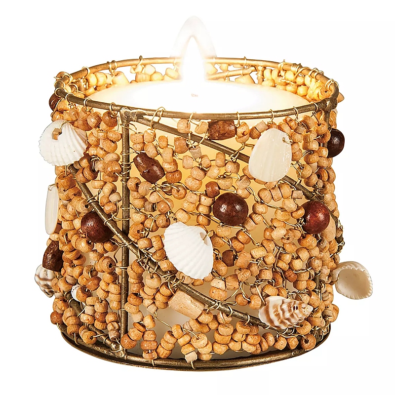Gallerie II Natural Beaded Votive candle Holder