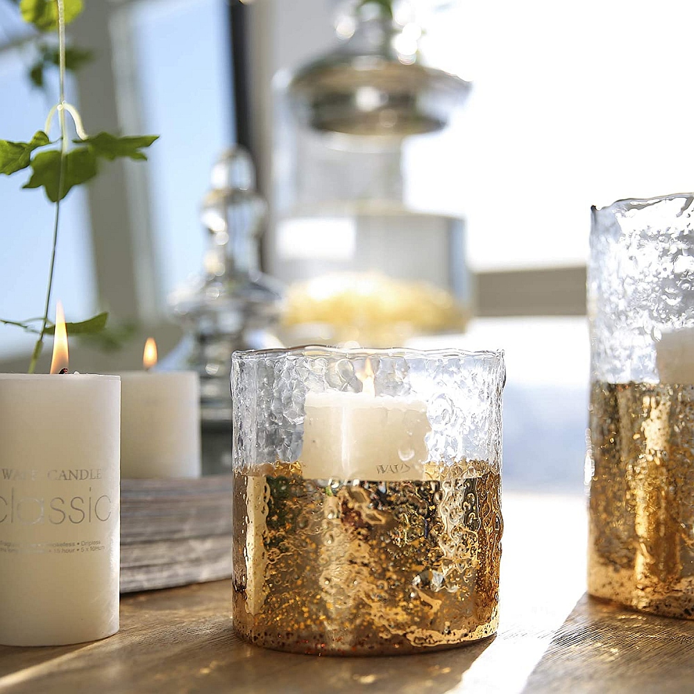 Gold Dipped Votive Candle Holders