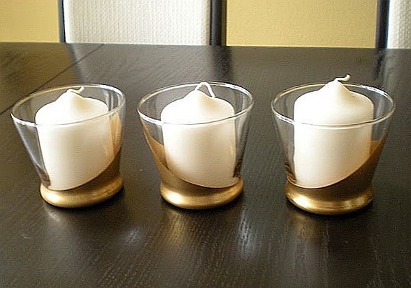 Gold Spray Paint DIY Votive Candle Holders