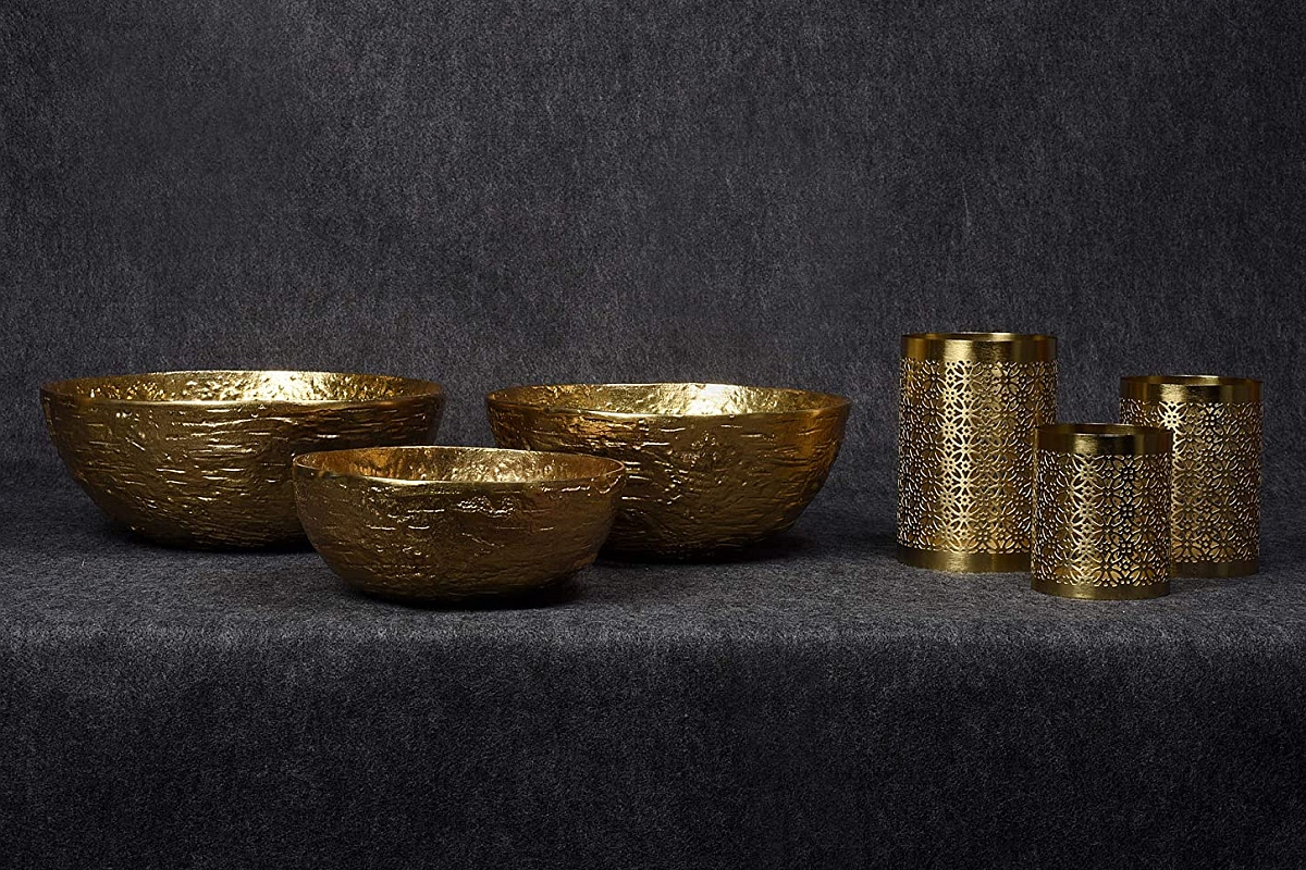Moroccan Gold Votive Candle Holders