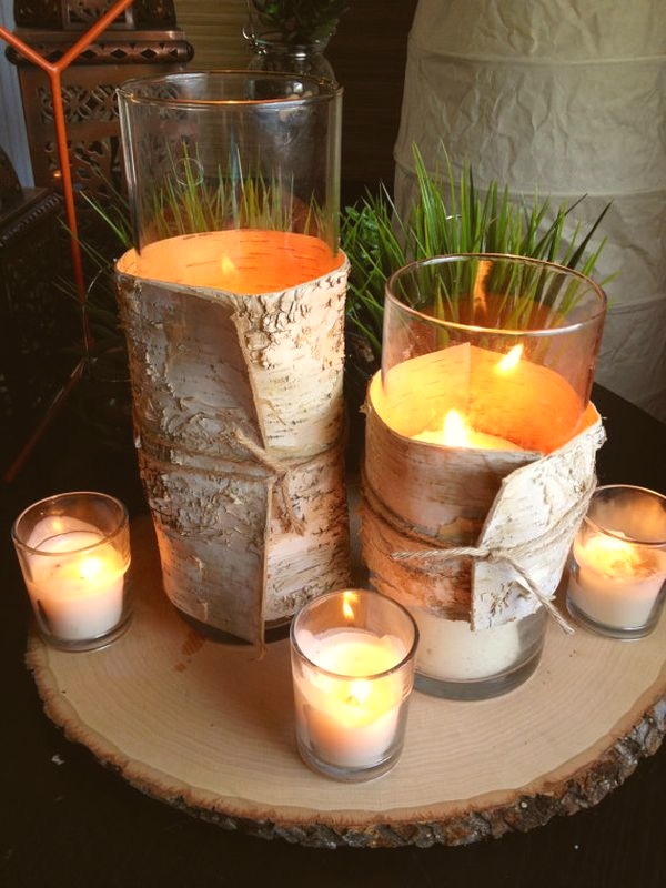candle wood decoration
