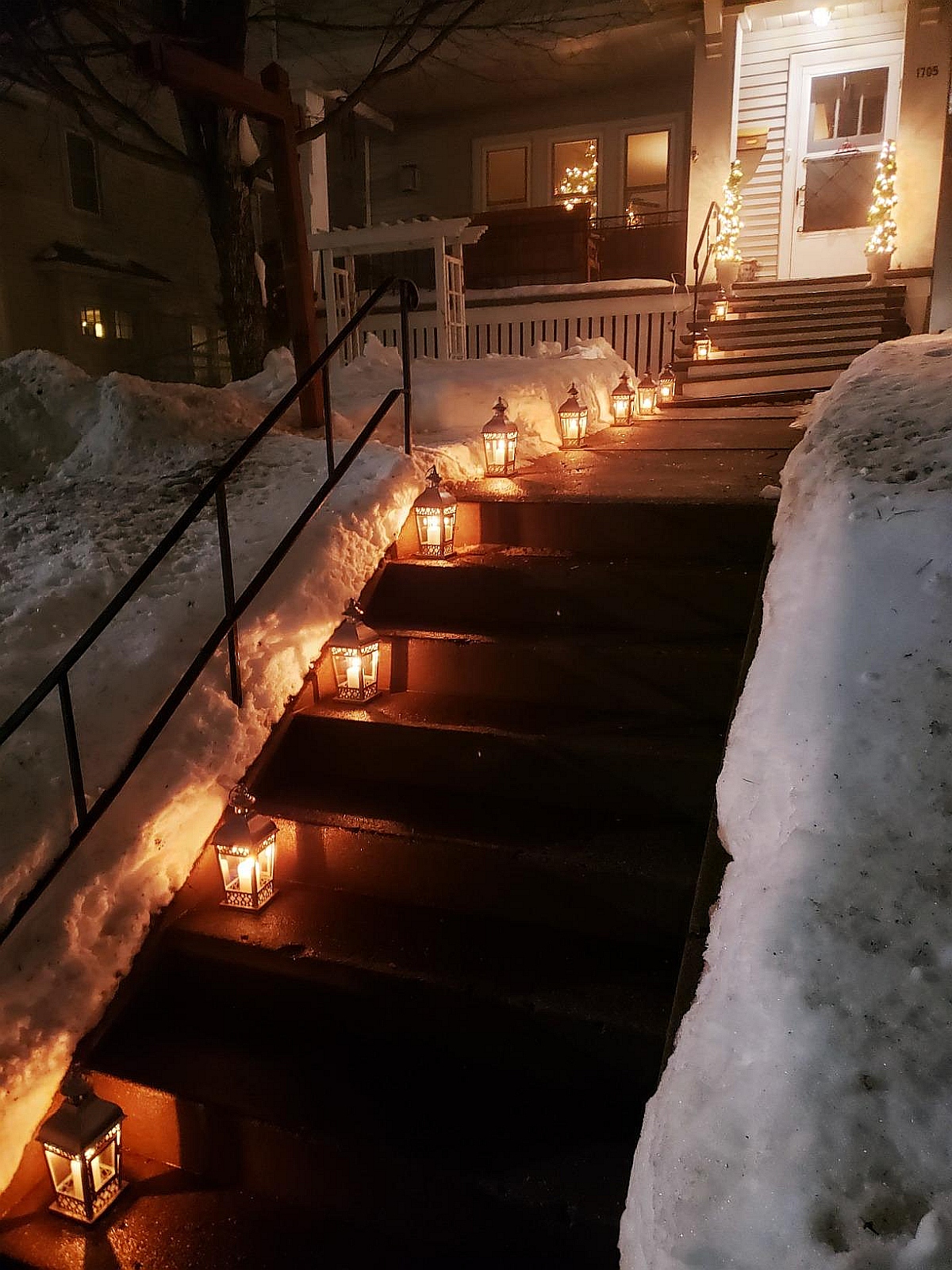 lantern candles stairs