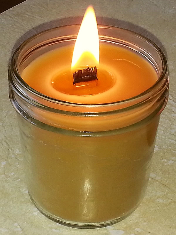 making candles jelly jar wood wick