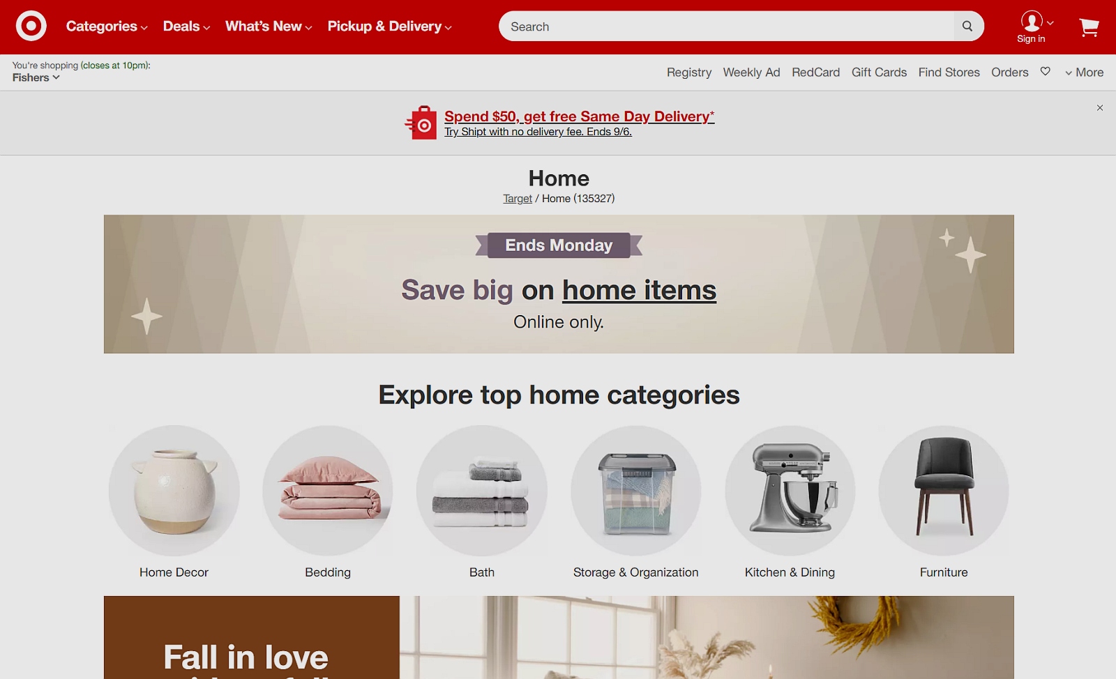 target website