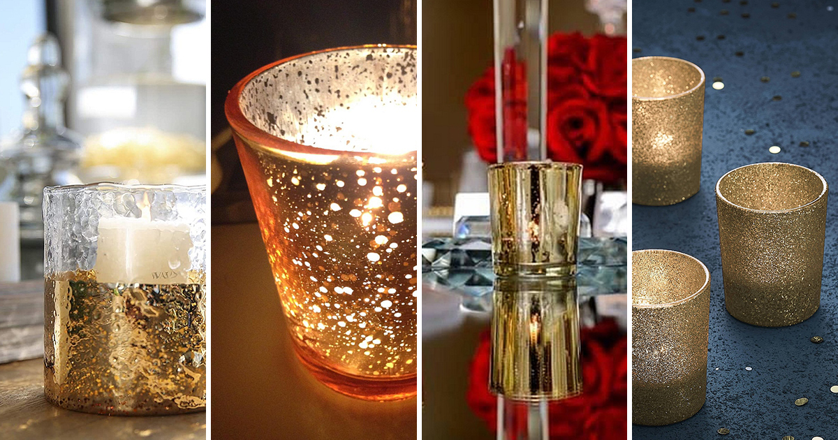 gold votive candle holders 