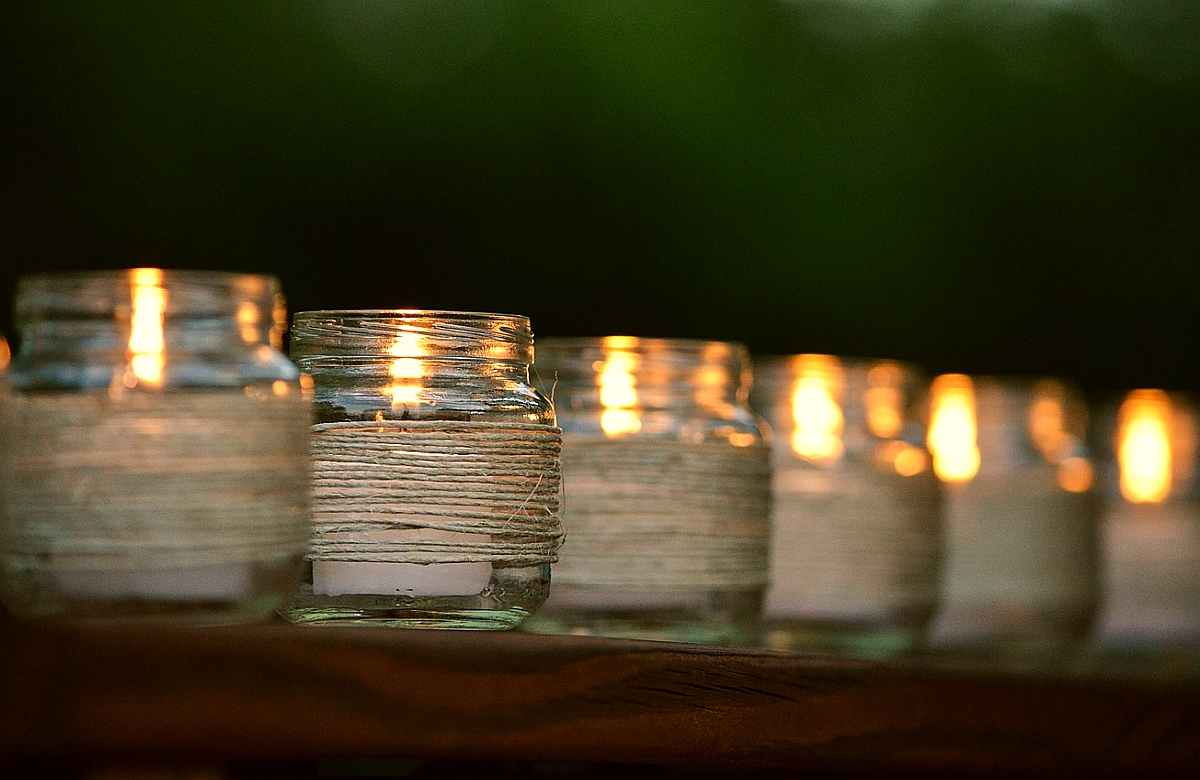 votive candles glass jars