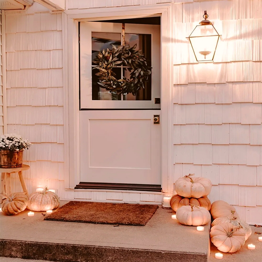 Fall Front Porch with Candles