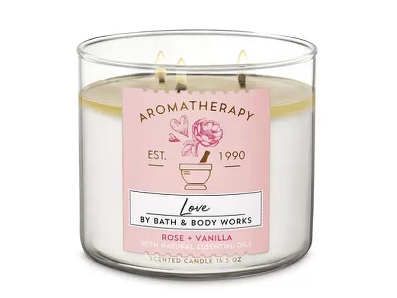 aromatherapy rose vanilla 3 wick candles