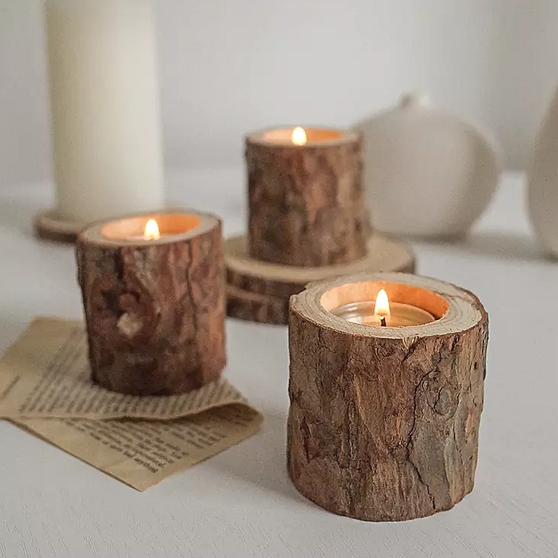 tealight Wood Candle Holders Candlestick
