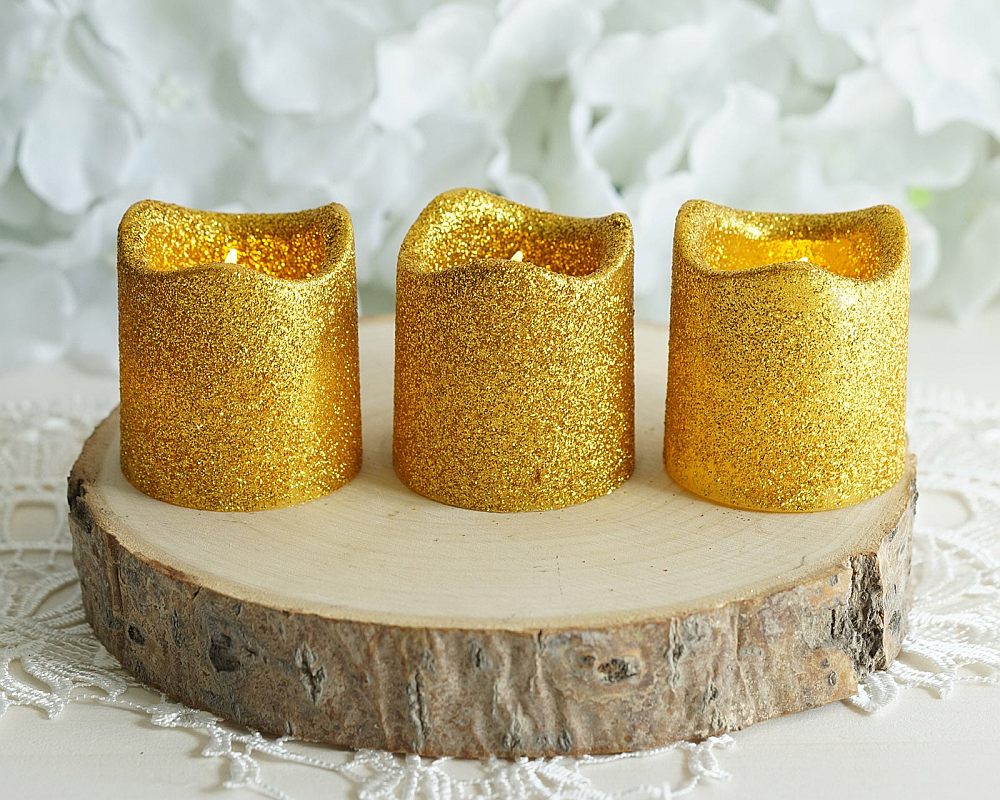 glitter led votives