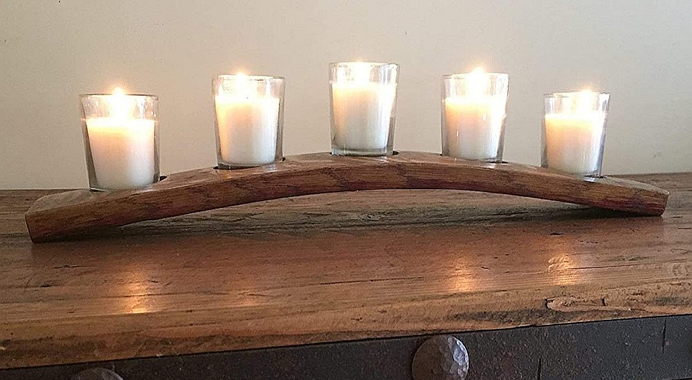 handmade wooden candle holders