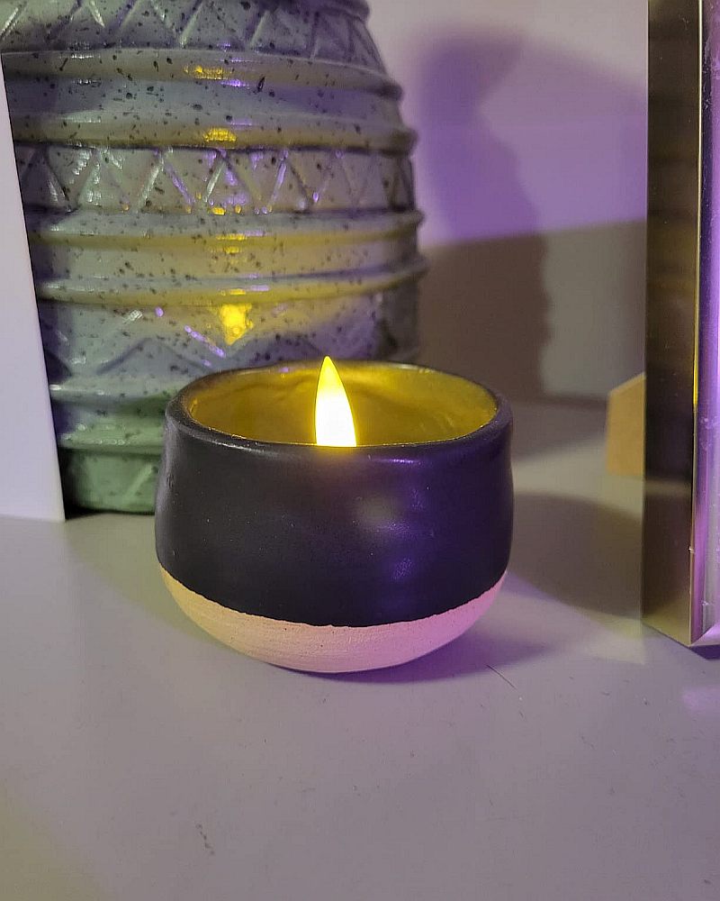 ceramic pot led candle