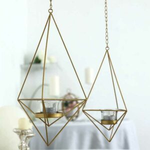 hanging geometric candle holder