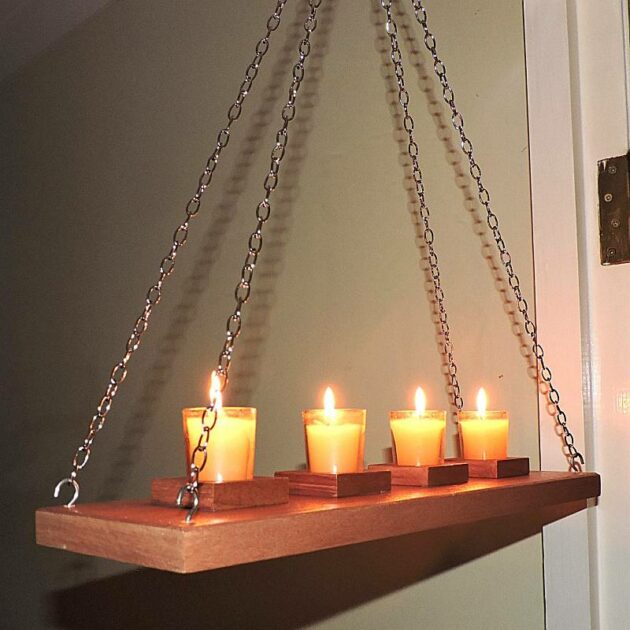 wall ceiling hanging rustic candle holder