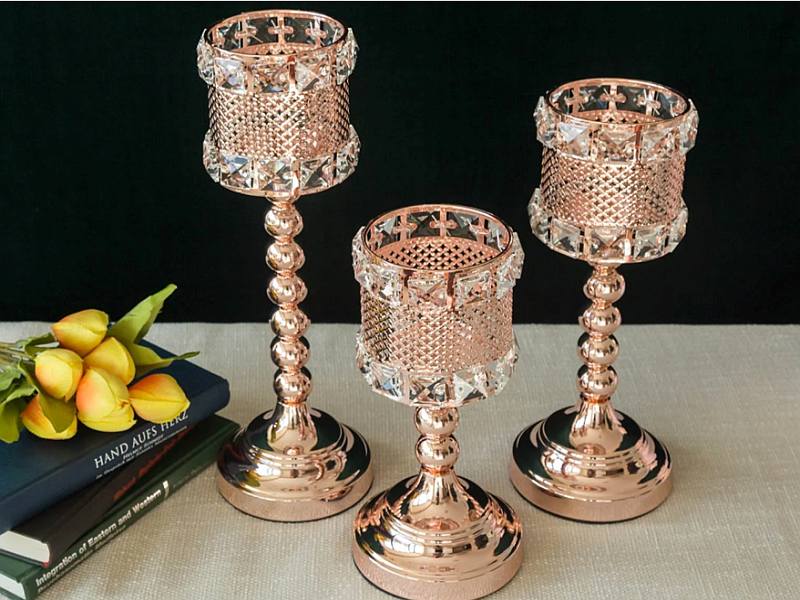 crystal beaded candle holders