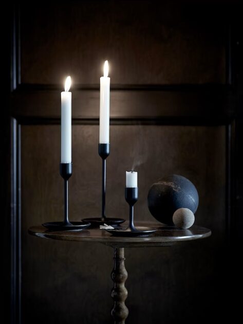 black candle stick holders
