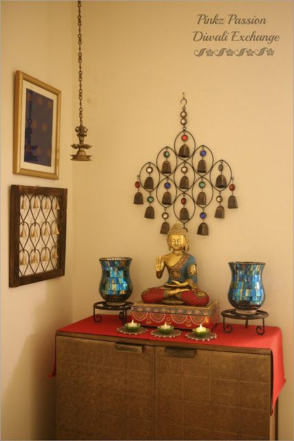 diwali candle holder corner table decor