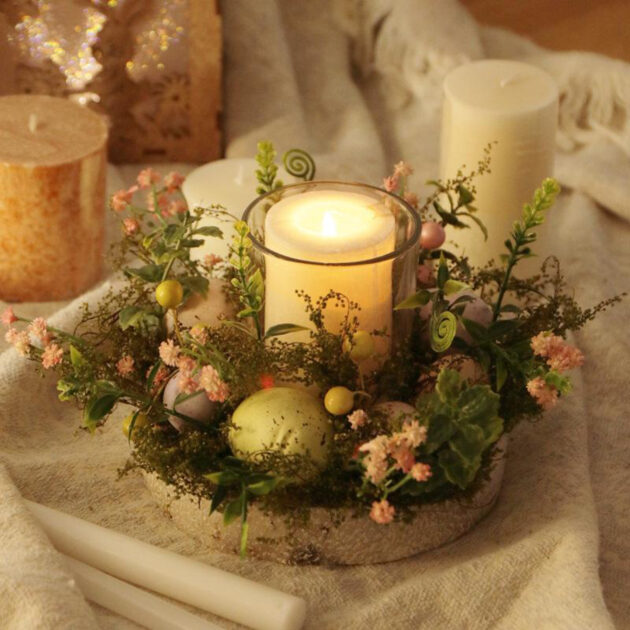 plants candle ring