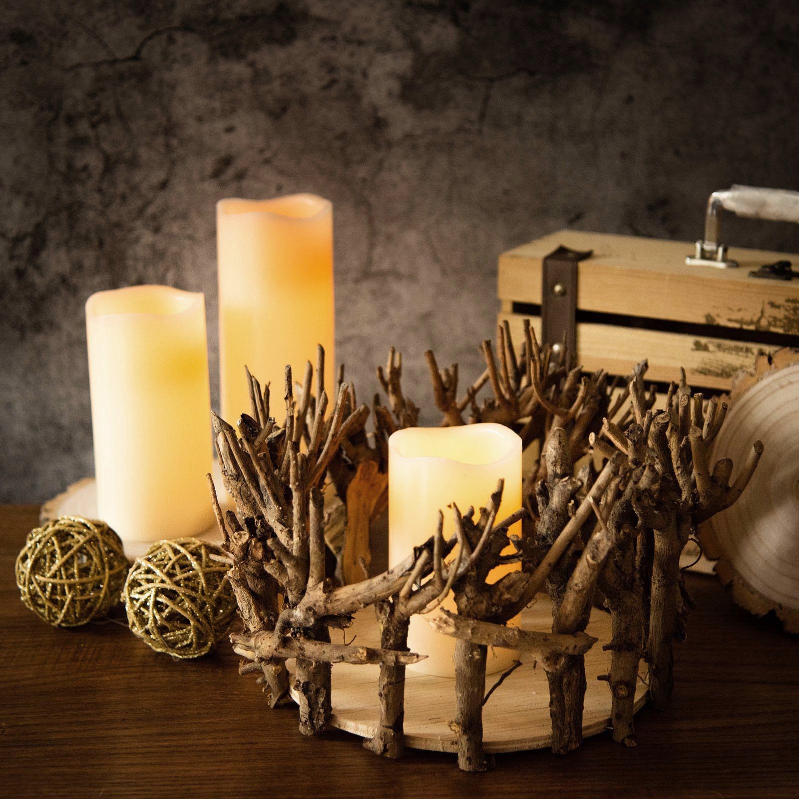 wooden candleholder home
