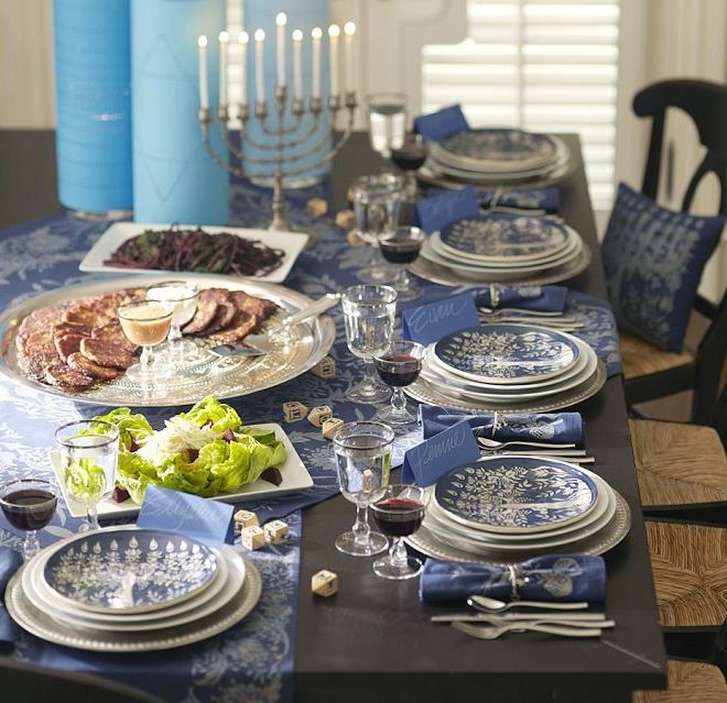 Hanukkah table setting