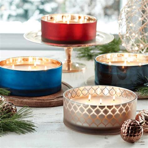 3 Wick Colored Glass Candle Holders