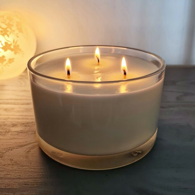 3Wick Clear Glass Soy Wax Candle