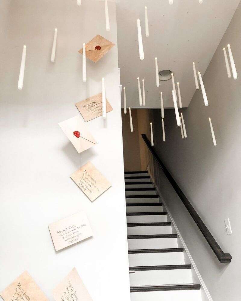 floating candles stairs