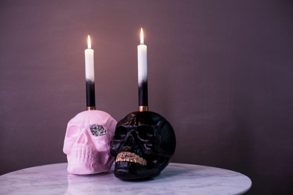 diy skull candle holders